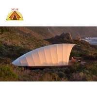 Factory price custom luxury resort hotel camping prefa shell shape room tent